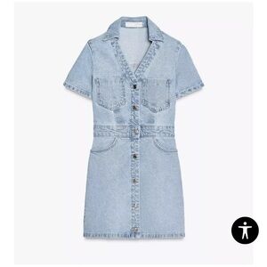 Zara Light Blue Denim Mini Dress